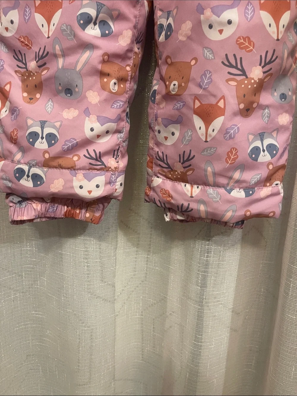 The Children's Place Pink Woodland Animal Print Kids Jacket Velcro Strap